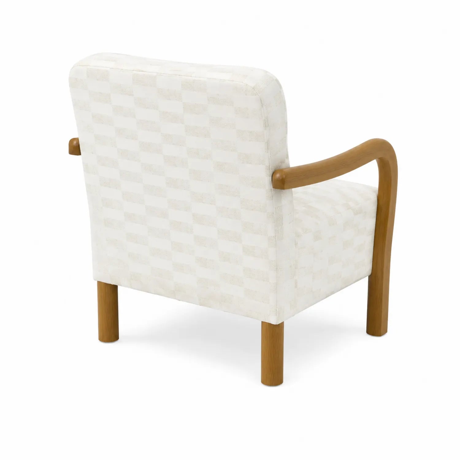 Silla de madera con tela de poliéster crema