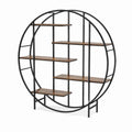 Estantería Circular de MDF y Acero Negro de 5 Niveles