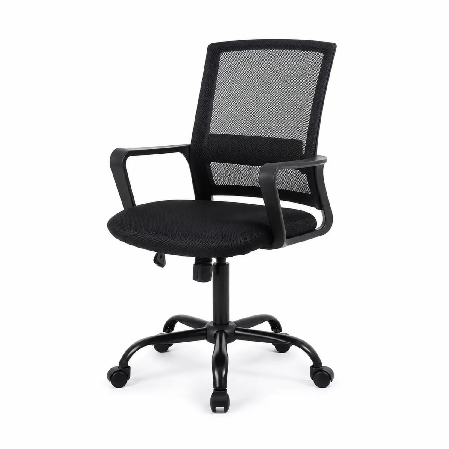 Silla de oficina giratoria de malla negra