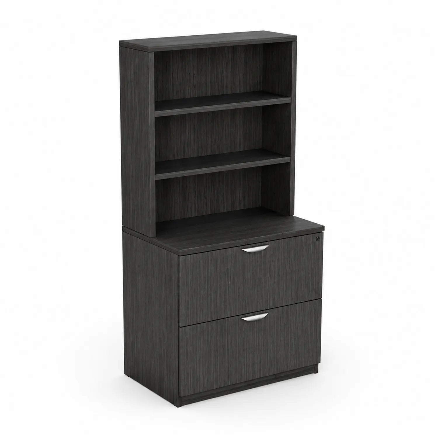 Archivador de Madera con Estantería, Gris, 180x80x40 cm