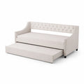 Cama de Día con Nido de Madera y Tela Beige