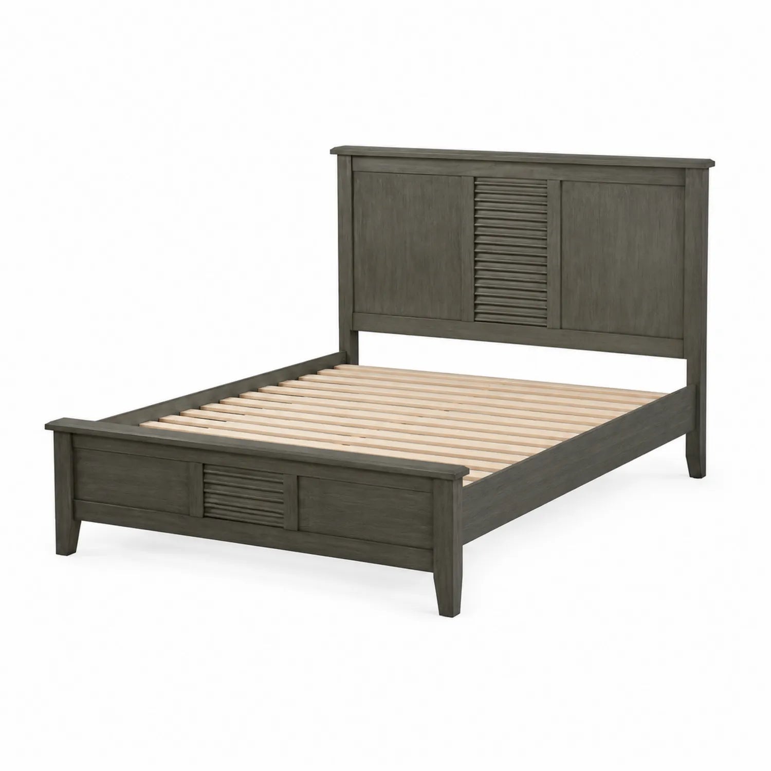 Cama de Madera de Pino con Somier de Láminas 200x150 cm Gris Oscuro
