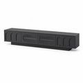 Mueble de TV de MDF Negro con Puertas de Vidrio Templado 200x40x50 cm