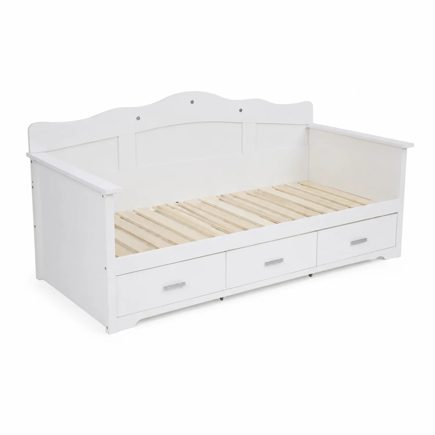 Cama Nido de Madera con 3 Cajones Blanca