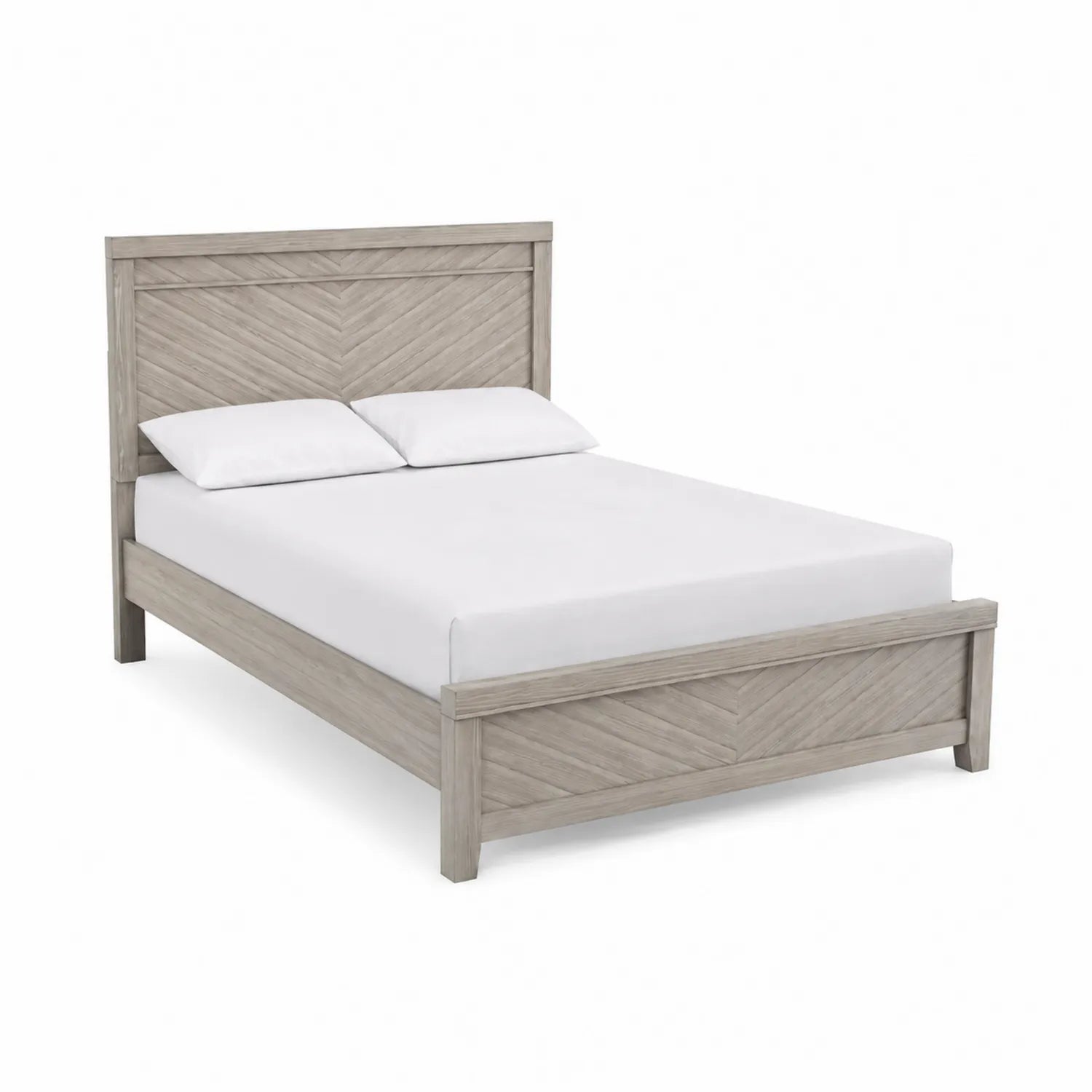 Cama de Madera de Pino con Cabecero Chevron 200x150 cm