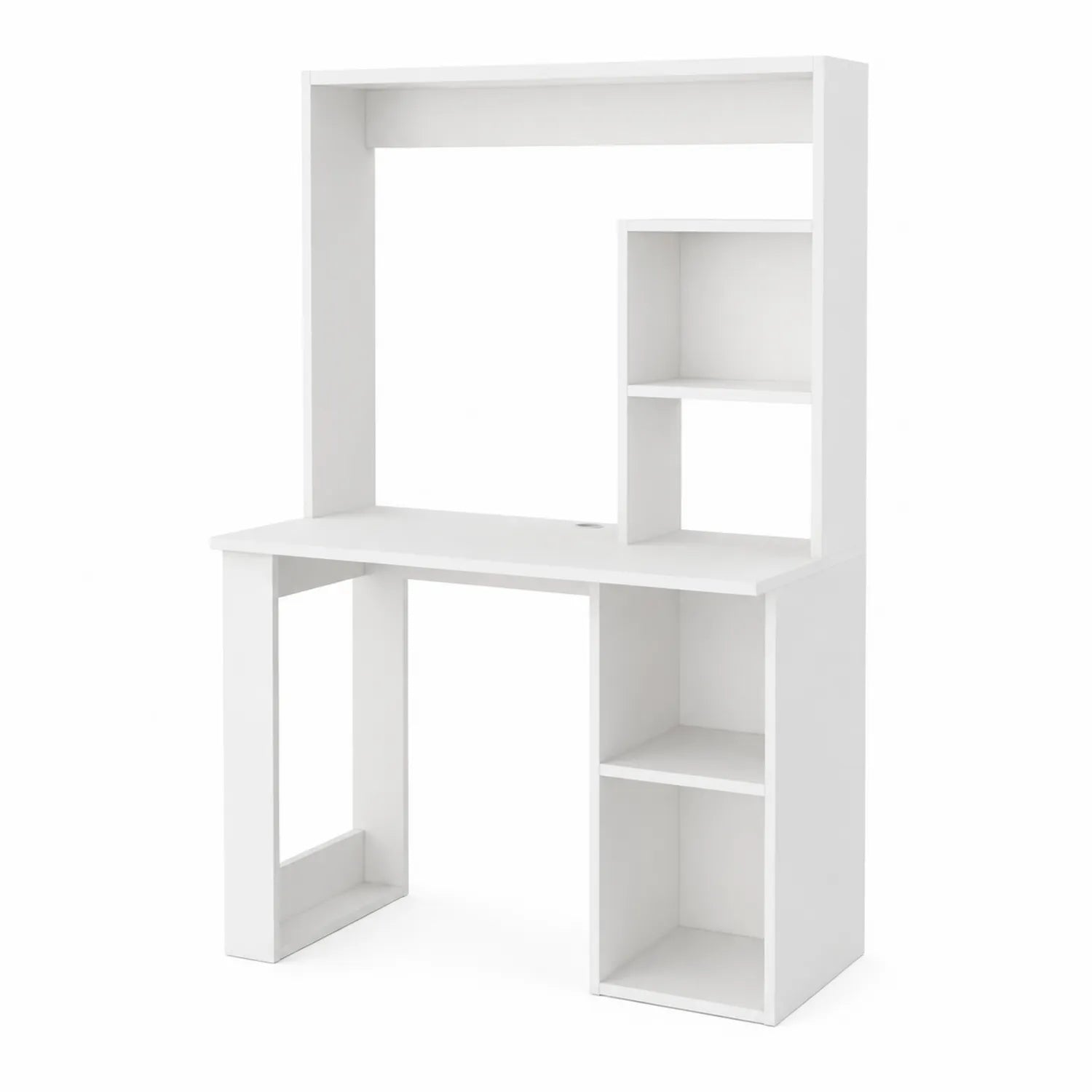 Escritorio de Madera Blanca con Estantes 120x60x150 cm