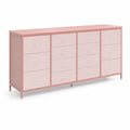 Cómoda de Madera y Metal Rosa con Quince Cajones