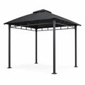Pérgola de Aluminio Negro para Exterior 3x3m
