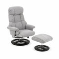 Sillón reclinable con reposapiés redondo gris claro