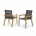 Juego de 2 sillas de madera y textileno negro
