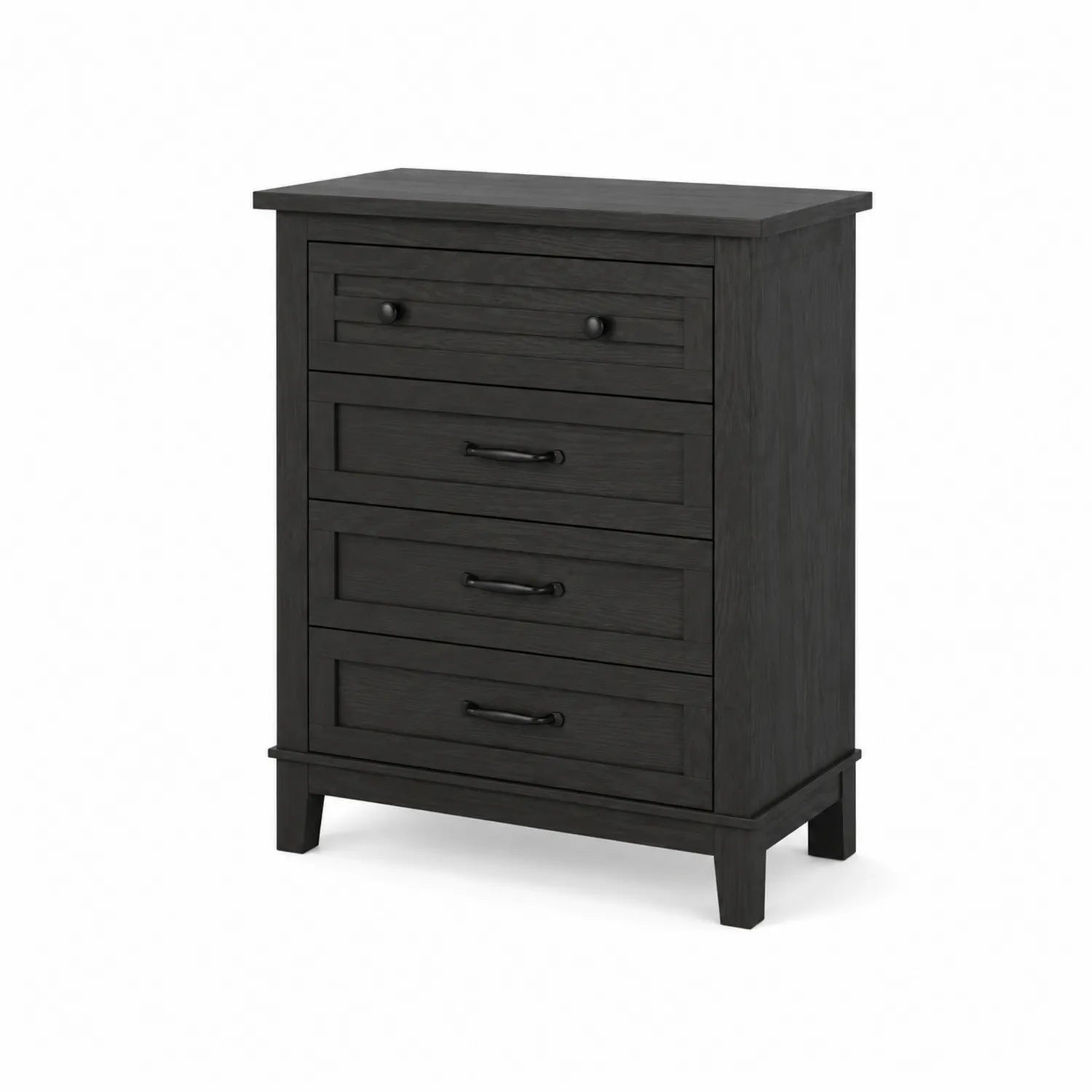Cómoda de Madera con 4 Cajones Negro