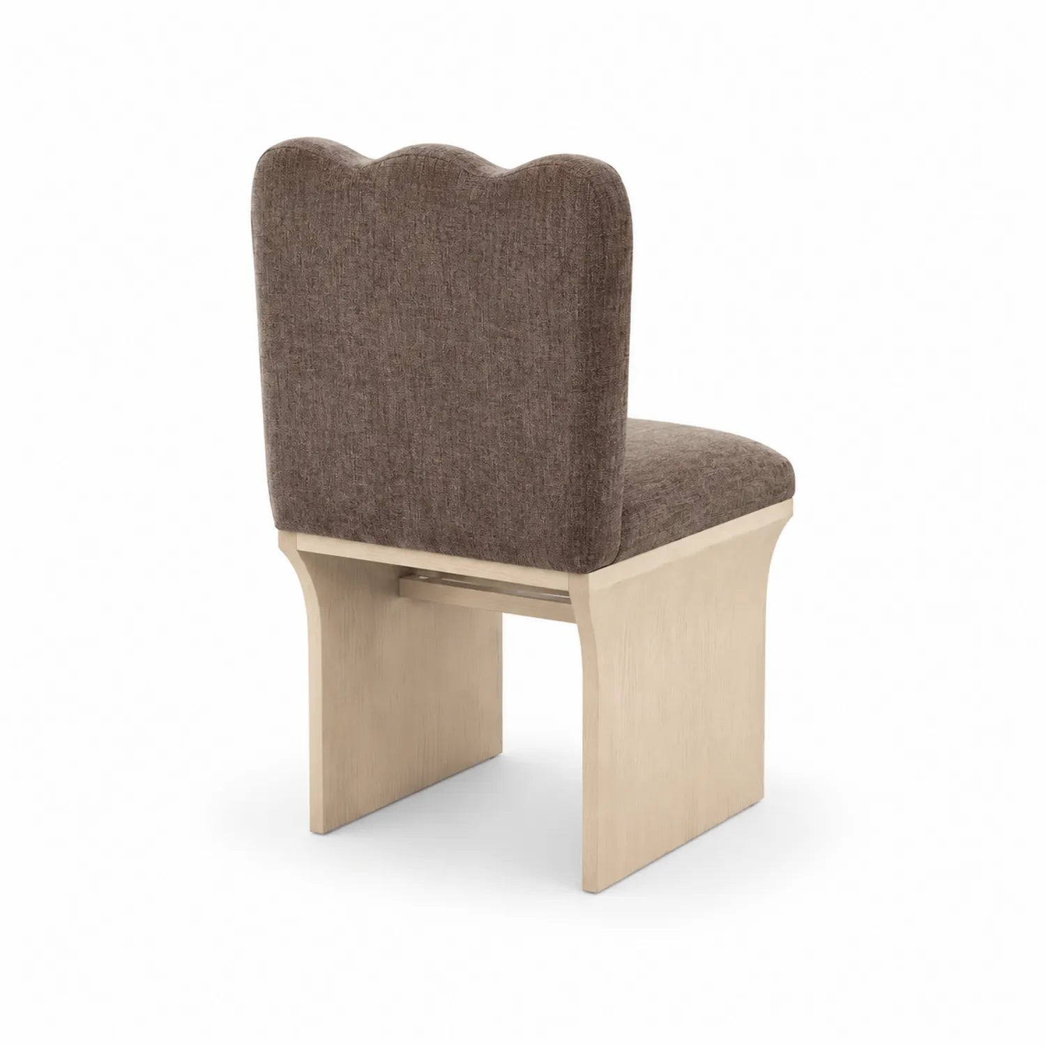 Silla de comedor con tapicería de poliéster y base de madera clara