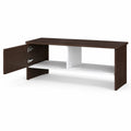 Mueble de TV de Madera Contrachapada Nogal y Blanco 120x40x50 cm