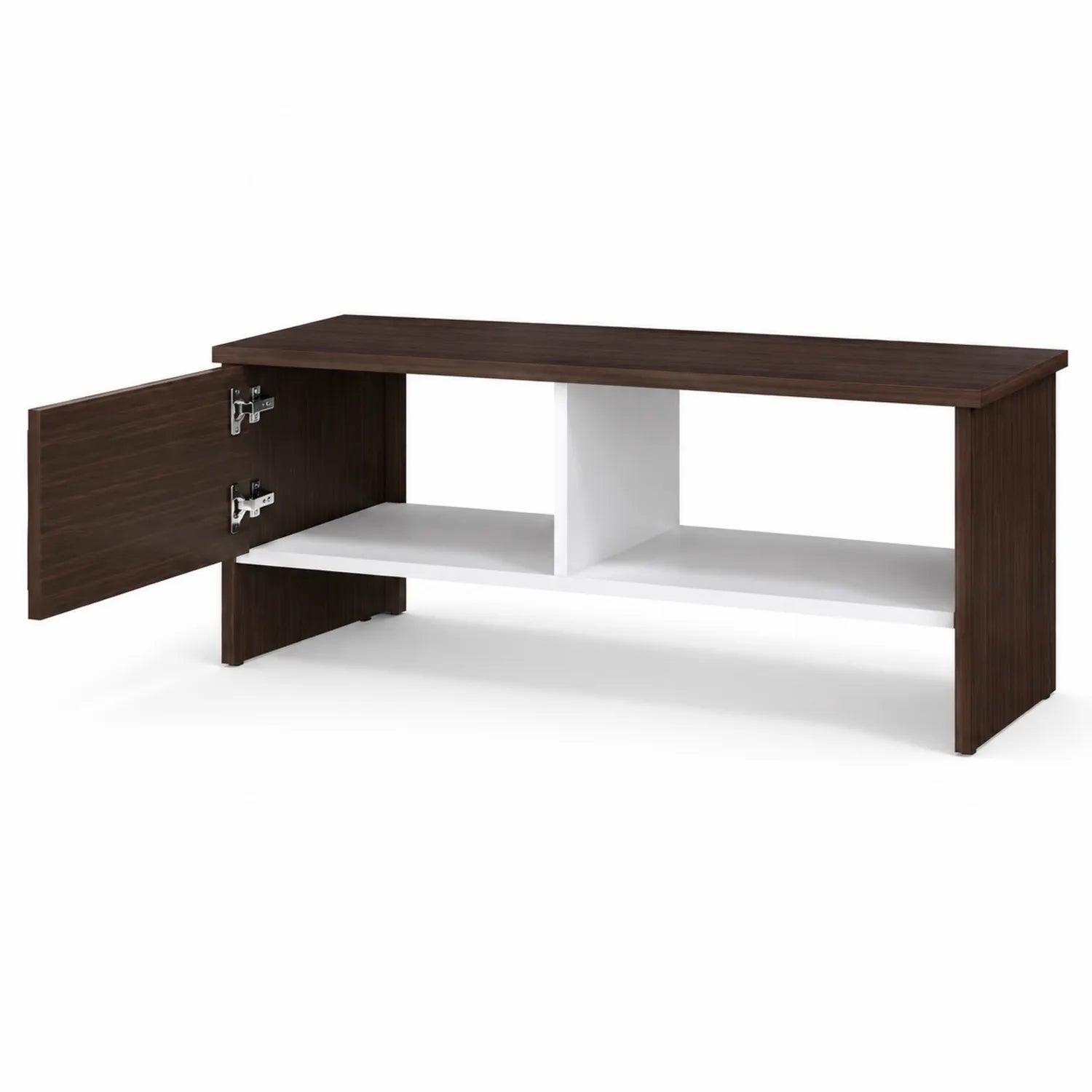 Mueble de TV de Madera Contrachapada Nogal y Blanco 120x40x50 cm