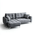 Sectional Sofa Fabric Upholstery 230x150x85 cm - Dark Grey - Modern Design