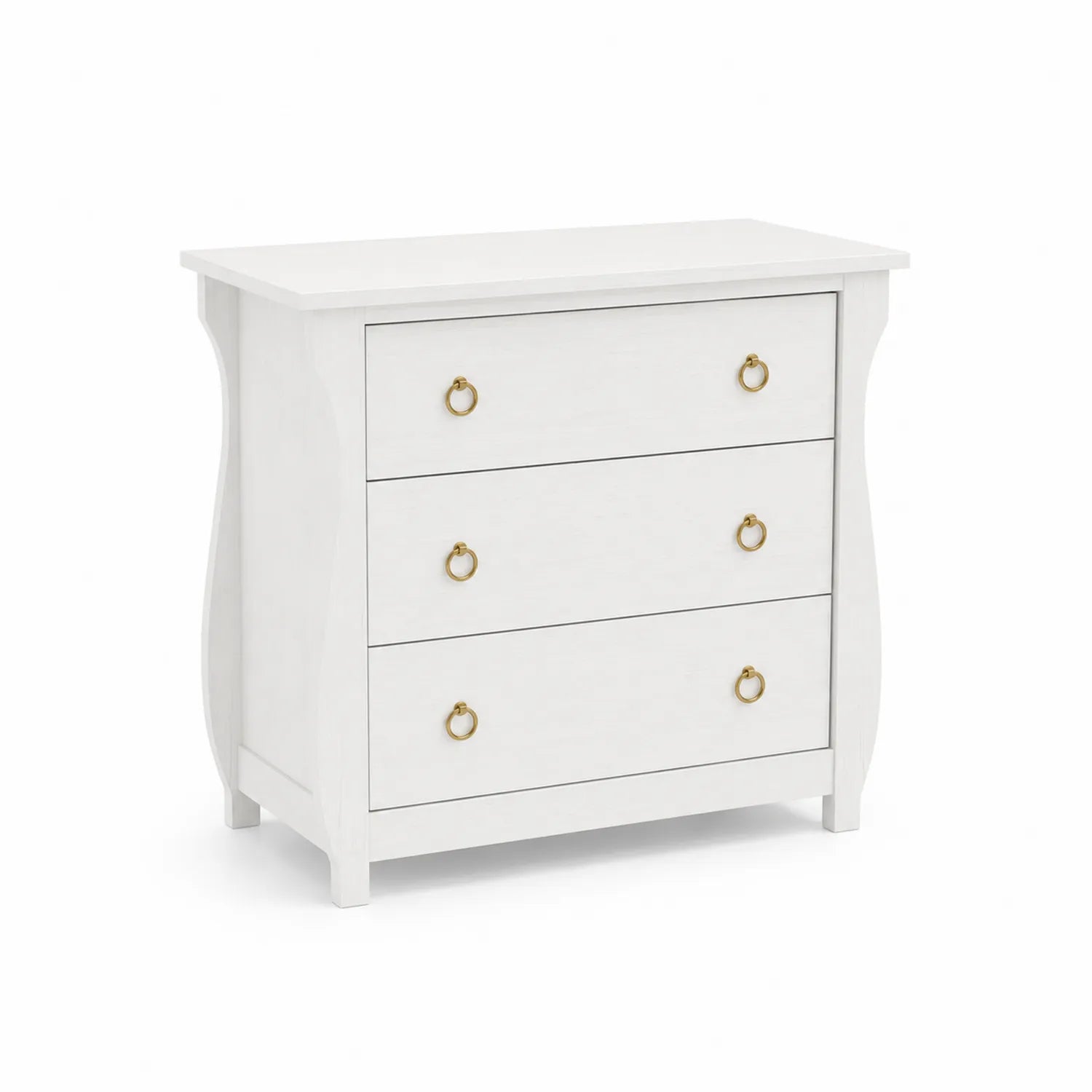 Cajonera de madera blanca con 3 cajones