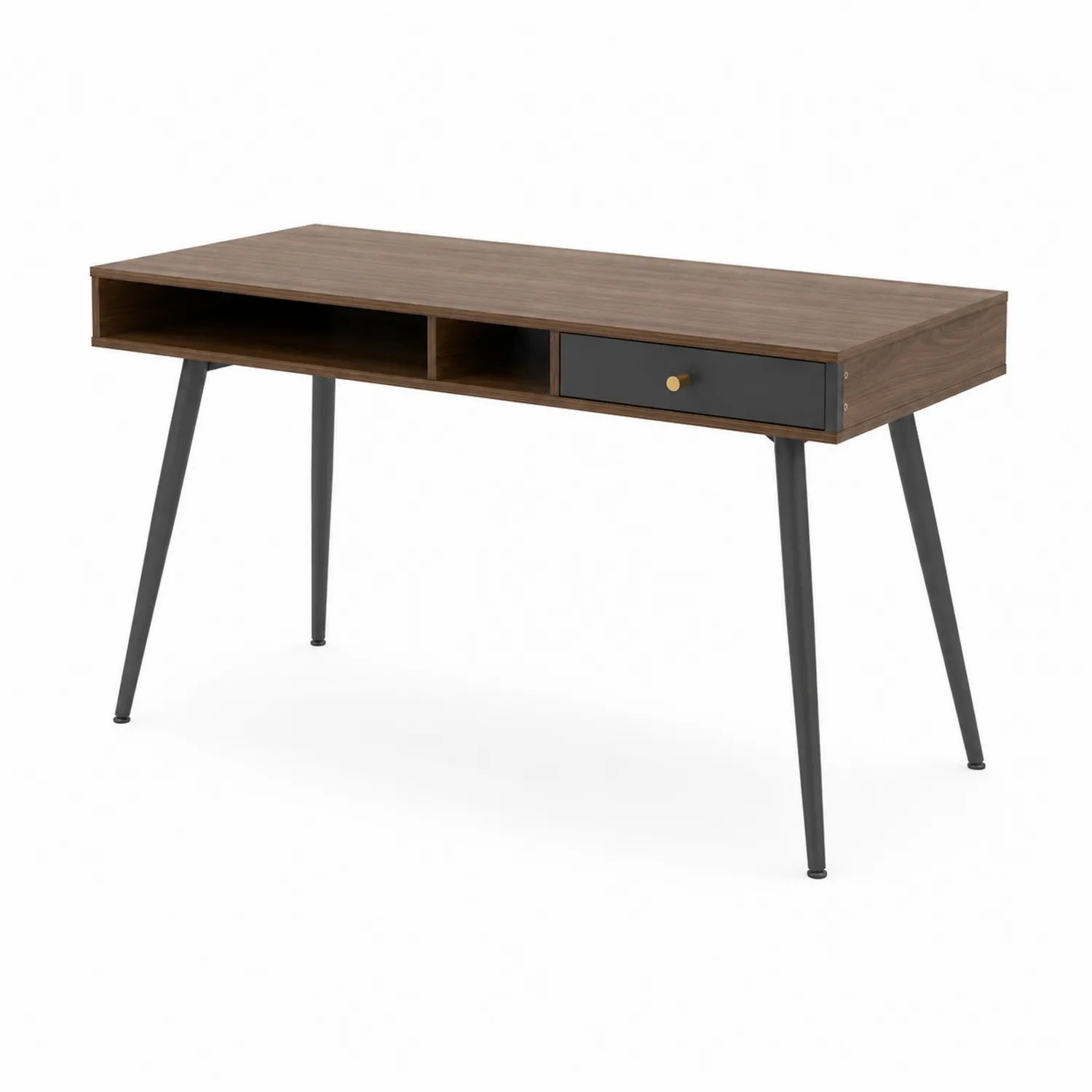 Escritorio de MDF y Metal Marrón 120x60x75cm