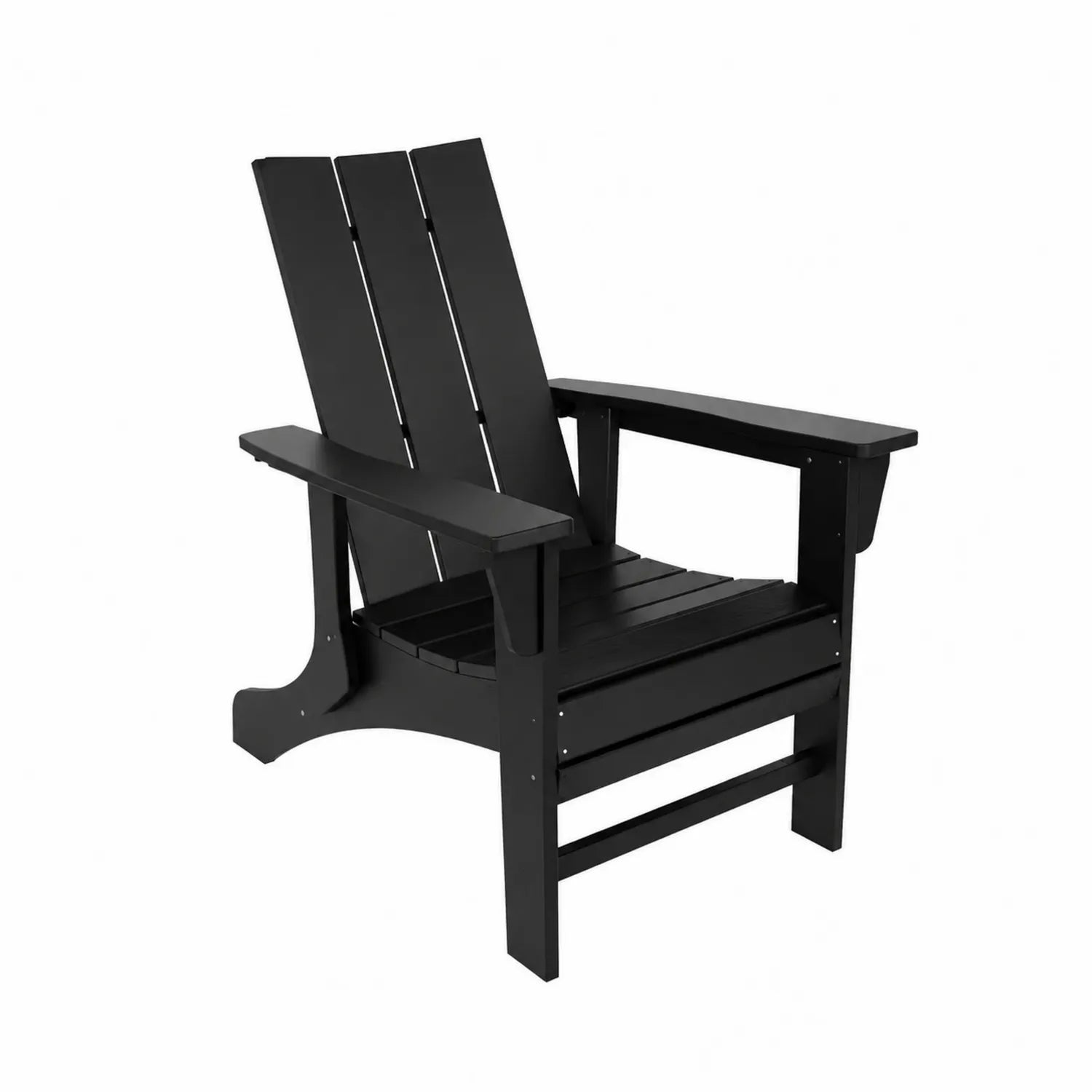 Silla de Exterior Adirondack Negro de Madera Reciclada 88x78x96 cm