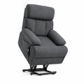Sillón reclinable eléctrico de tela gris oscuro