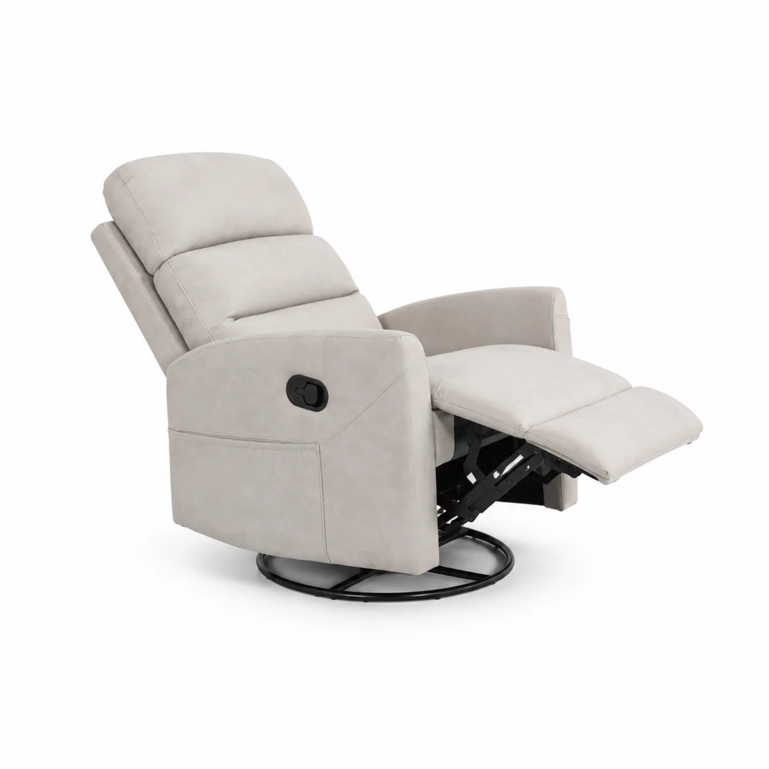 Sillón Reclinable Giratorio de Microfibra Beige