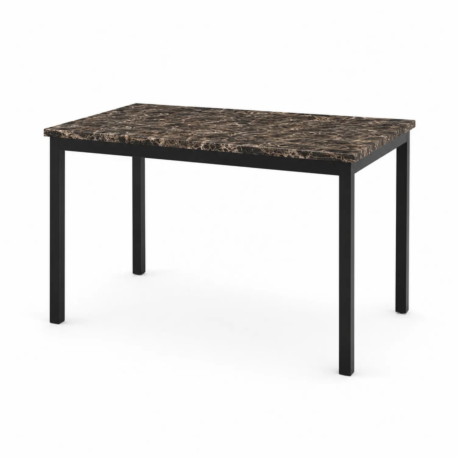 Mesa de mármol sintético con patas de metal 120x80x75 cm
