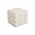 Puf cuadrado de cuero sintético Beige 45x45x45 cm