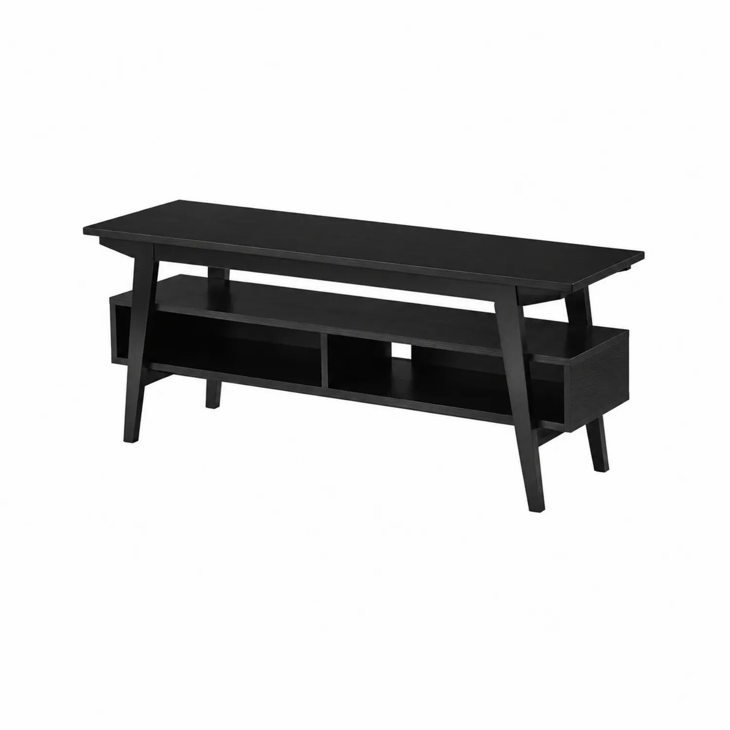 Mesa de TV de MDF Negro con Estantes 120x40x50 cm