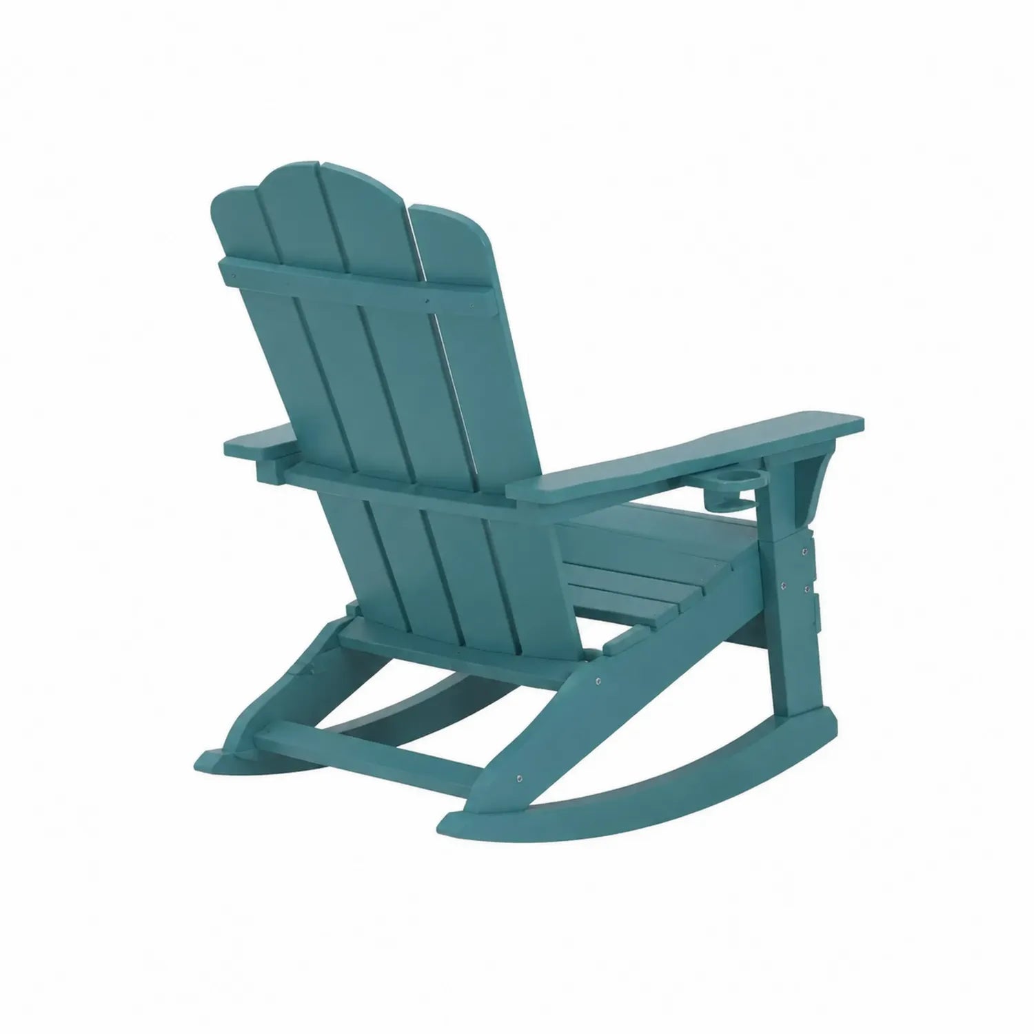 Silla mecedora de plástico HDPE turquesa para exterior