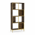 Estantería de Madera y Metal Dorado 180x90x35 cm