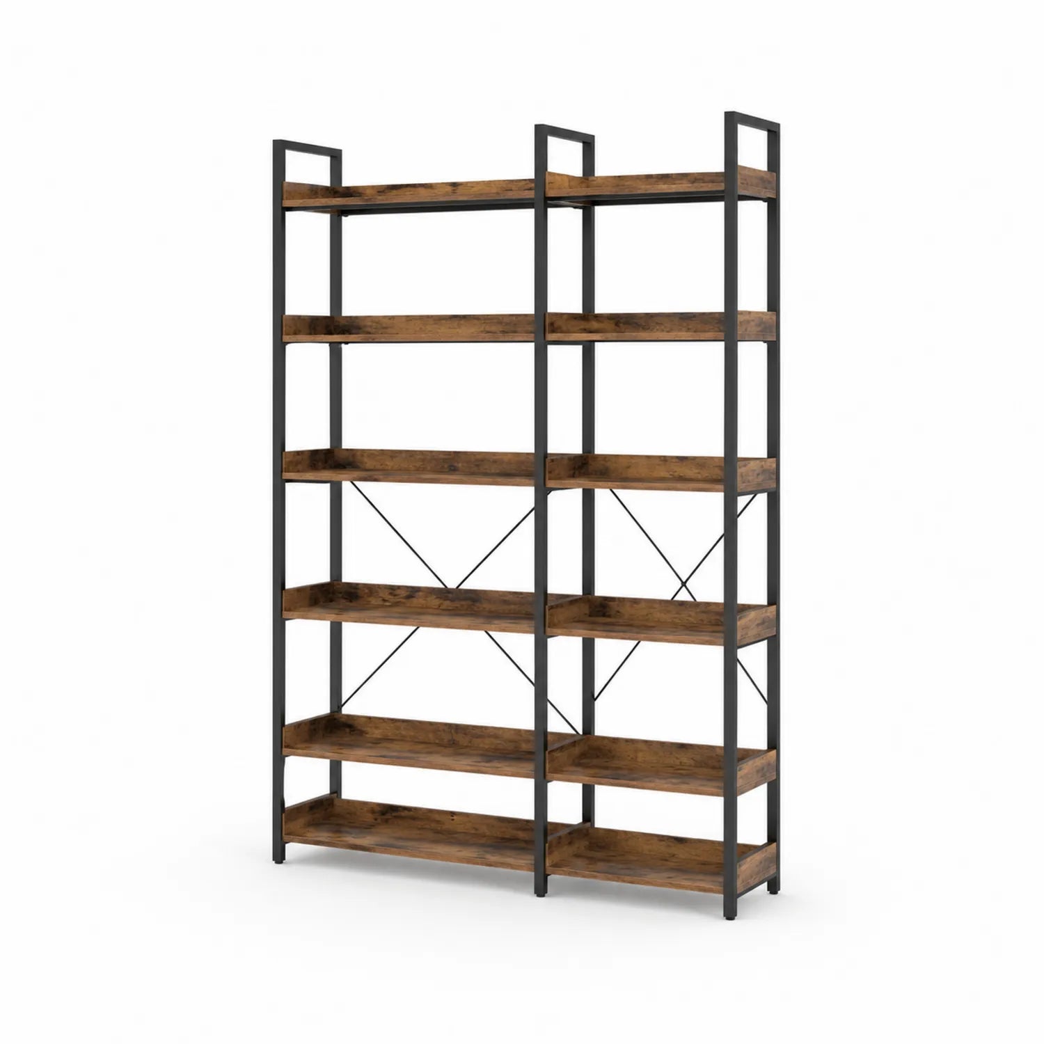 Estantería de Madera de Ingeniería y Acero de 5 Niveles 180x120x30 cm