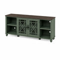 Mueble de TV con Puertas de Vidrio y Estantes Abiertos Verde 150x40x60 cm
