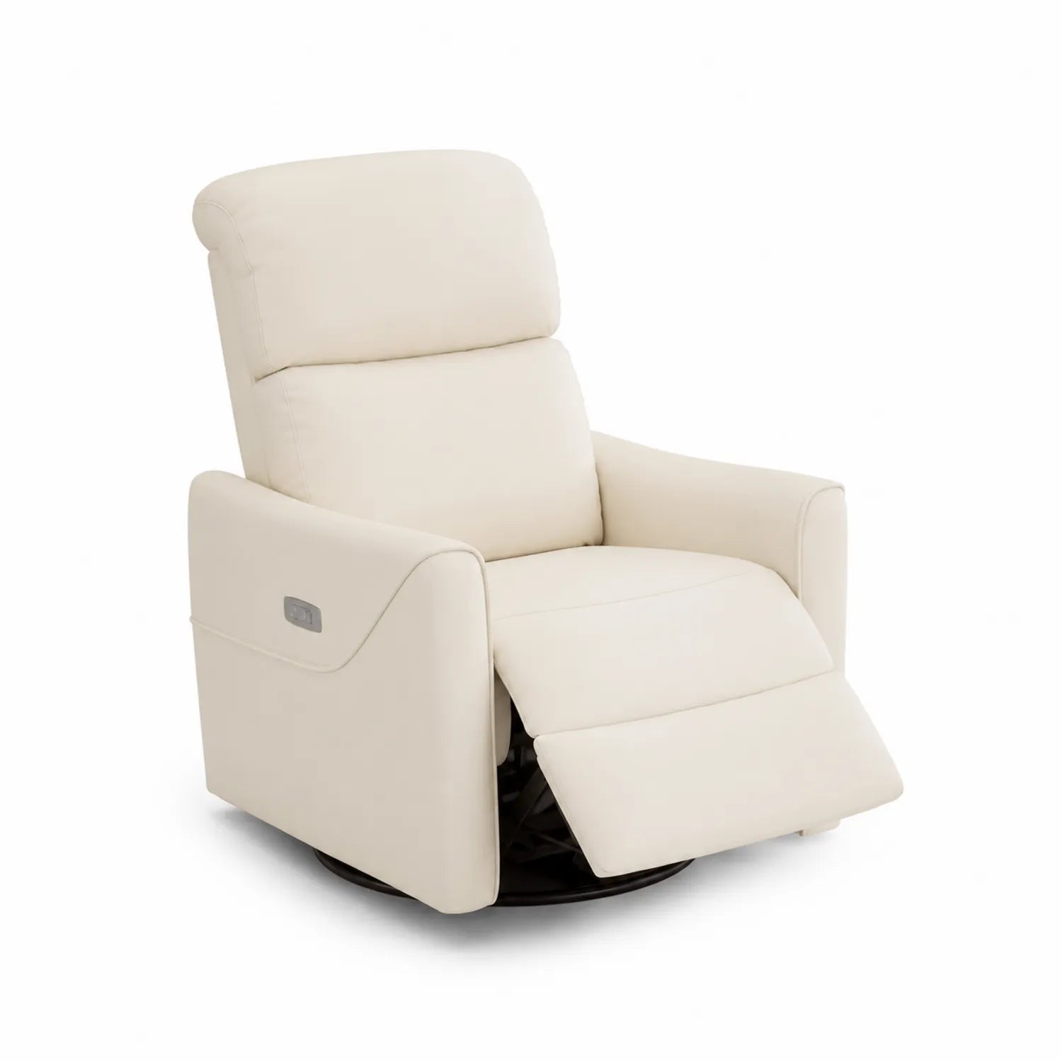Sillón reclinable giratorio de piel sintética Crema 100x90x80 cm