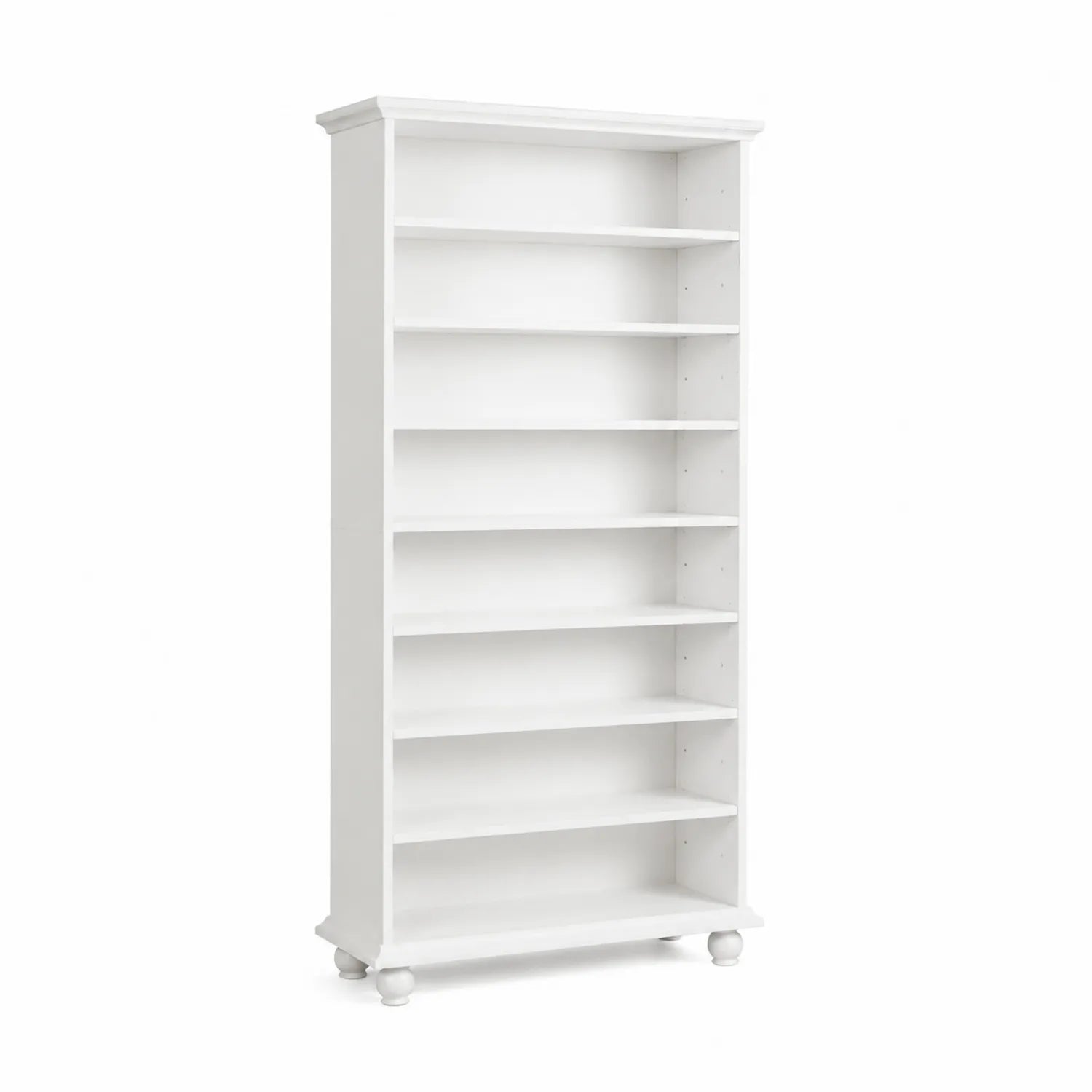 Estantería de madera de pino blanca de 7 niveles