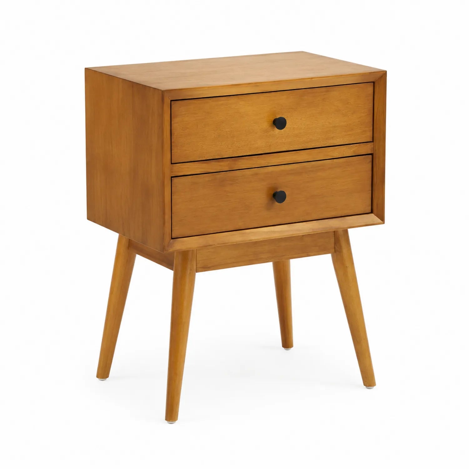 Mesita de noche de madera con 2 cajones de roble 60x40x45 cm