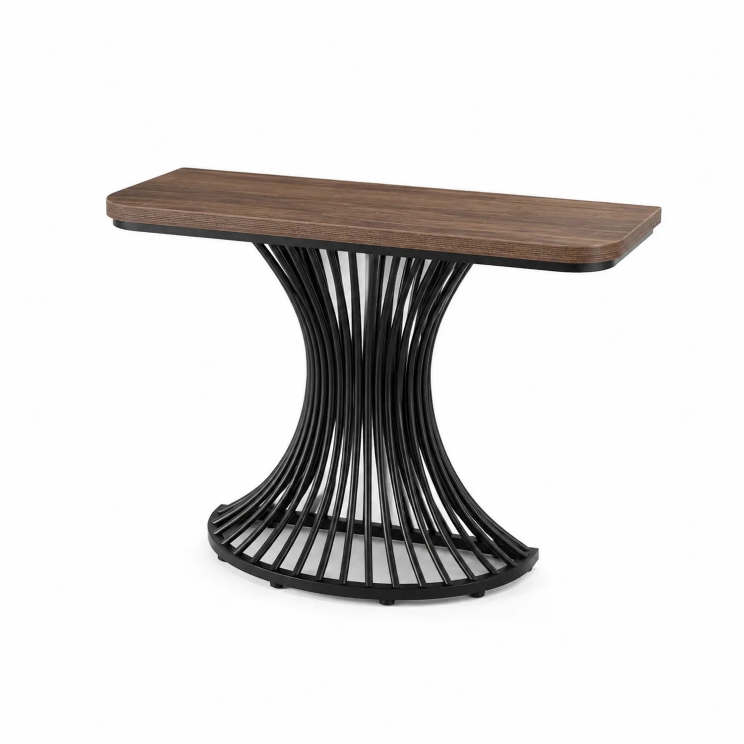 Consola de Madera y Metal Negro 120x40x80 cm