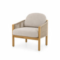 Silla de Madera de Teca para Exterior con Cojines Beige