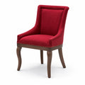 Silla de Tela de Poliéster Roja con Patas de Roble