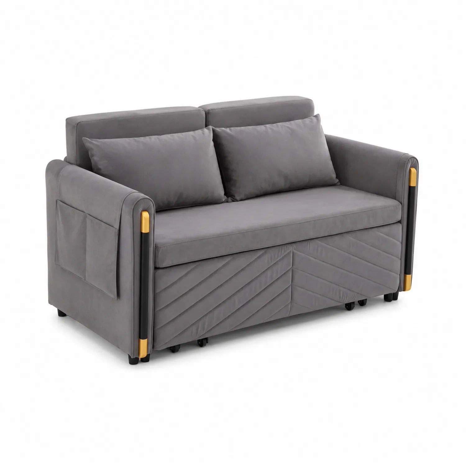 Sofá cama de 2 plazas poliéster gris