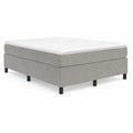 Cama doble tapizada 200x160 cm tejido sintético gris