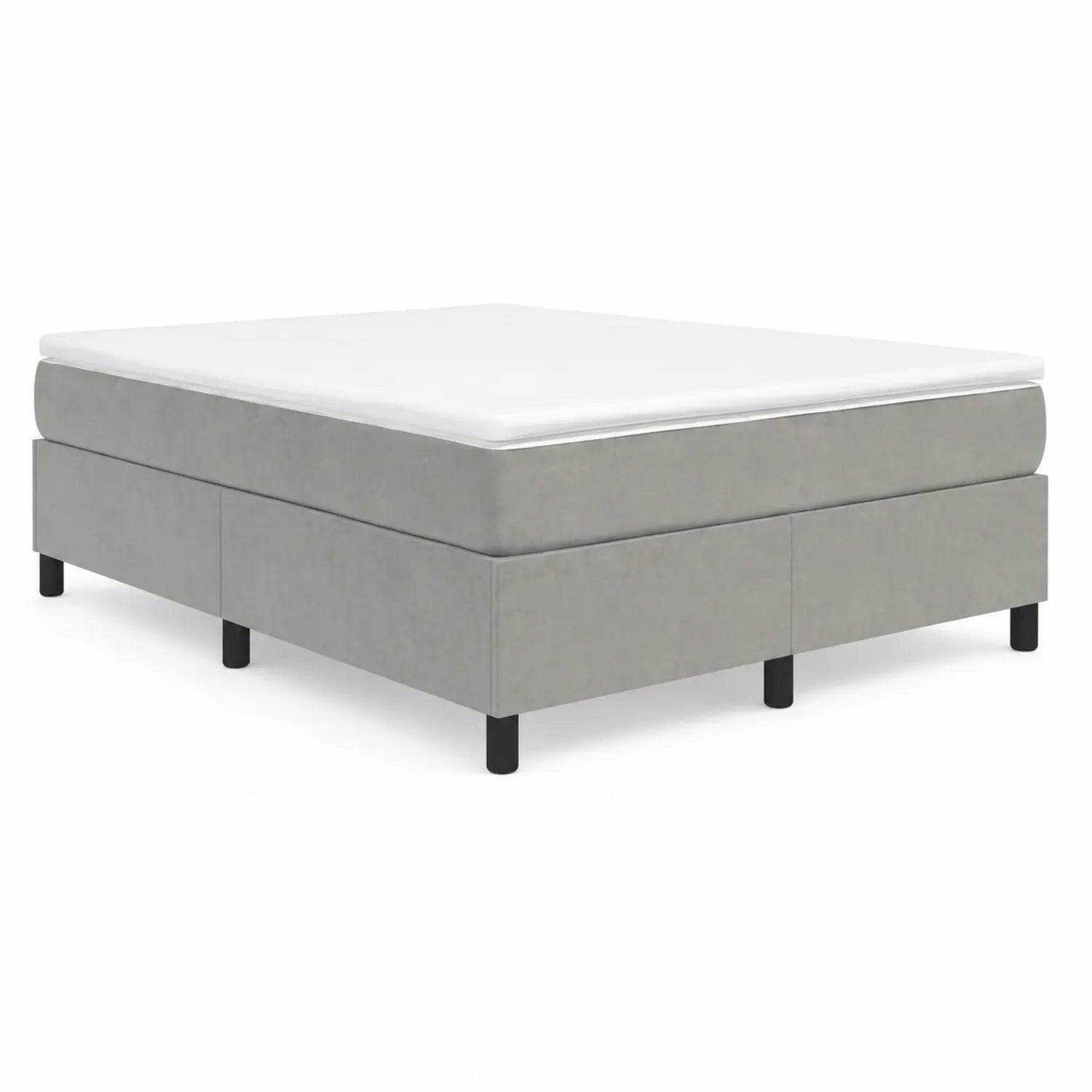 Cama doble tapizada 200x160 cm tejido sintético gris