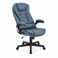 Silla de oficina con tela de poliéster azul y base ajustable