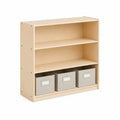 Estantería de madera contrachapada con cajas de lino 80cm x 30cm x 90cm