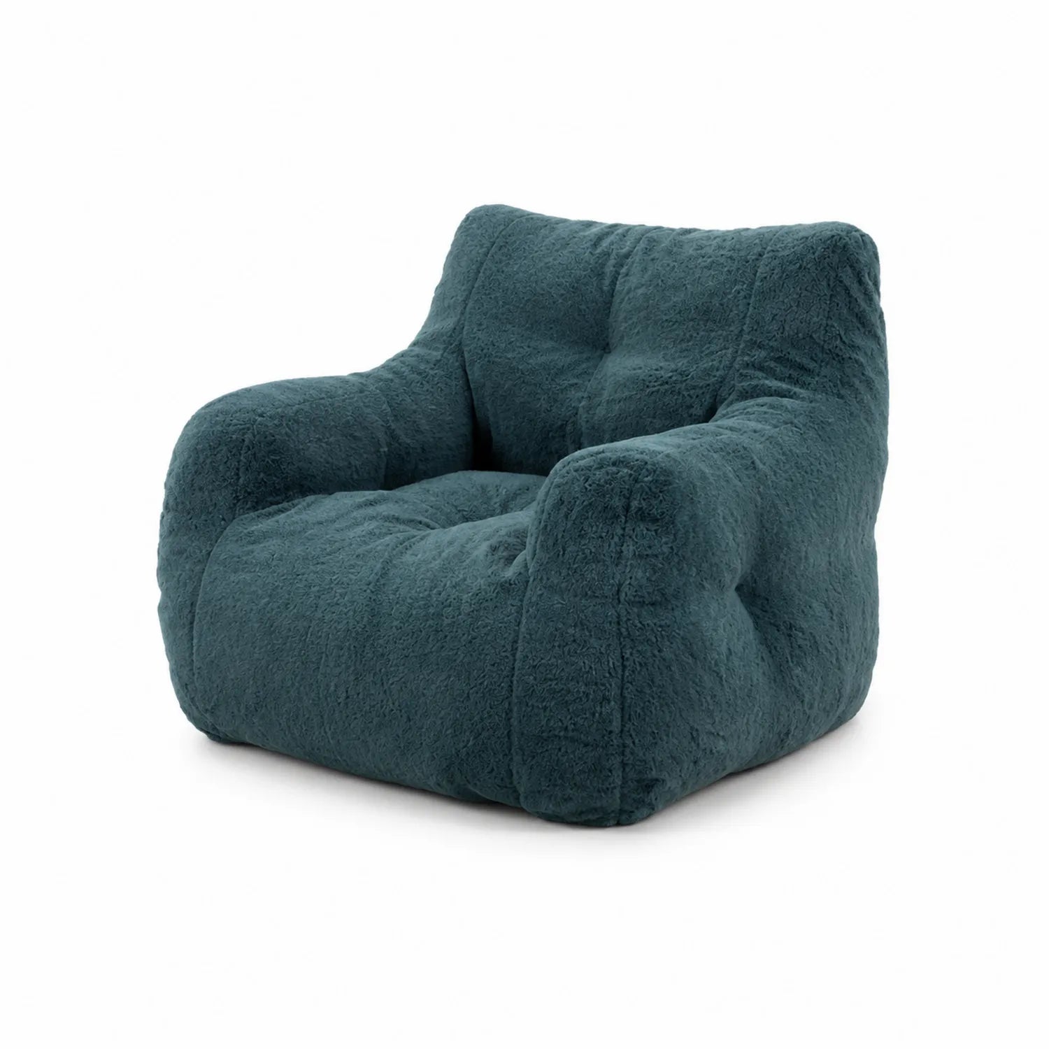 Sillón de felpa azul oscuro 100x90x85 cm