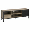 Mueble de TV de Madera y Metal 120x40x50 cm Marrón/Negro