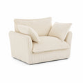 Sofá individual de pana beige 100x95x85 cm