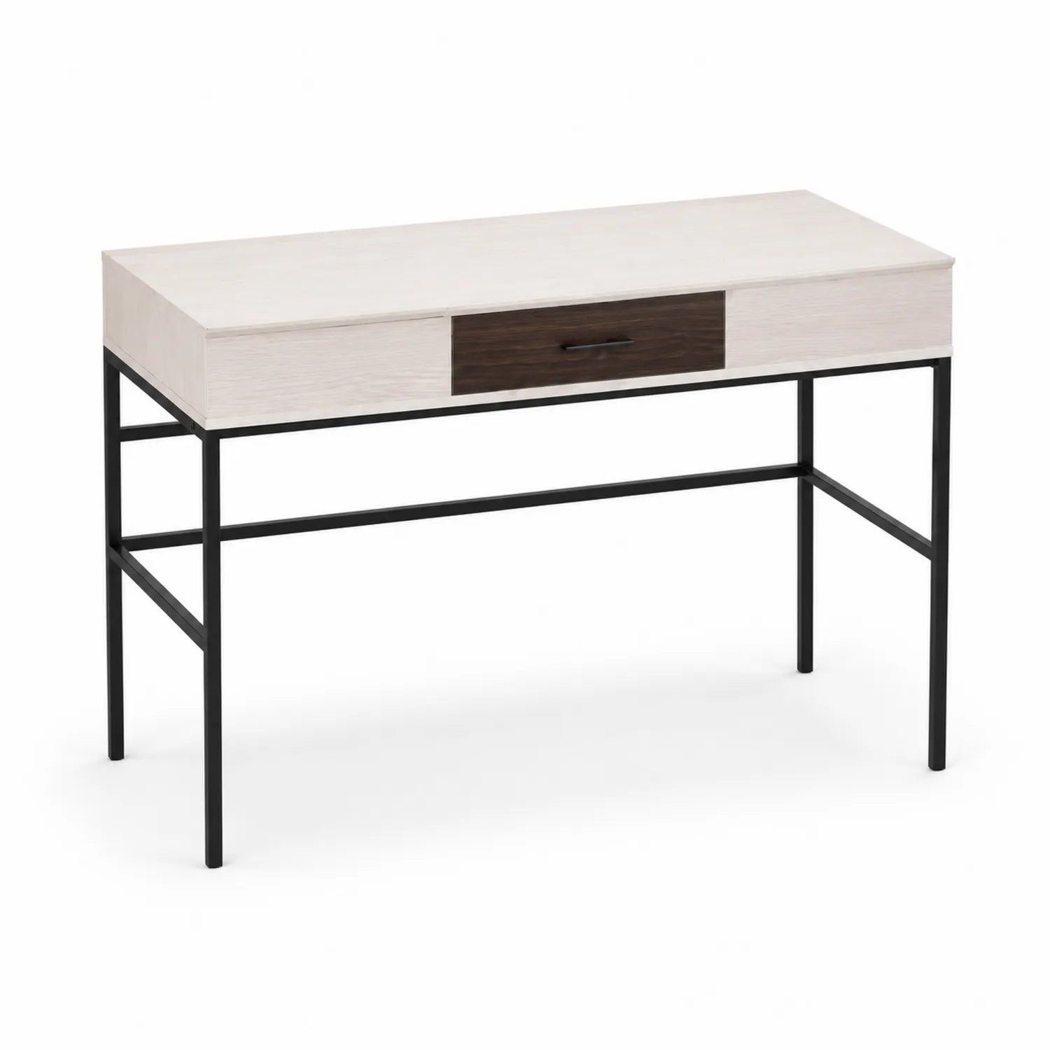 Escritorio MDF con cajón y estructura de metal negro