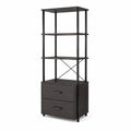 Estantería de MDF y Metal Negro con Cajones