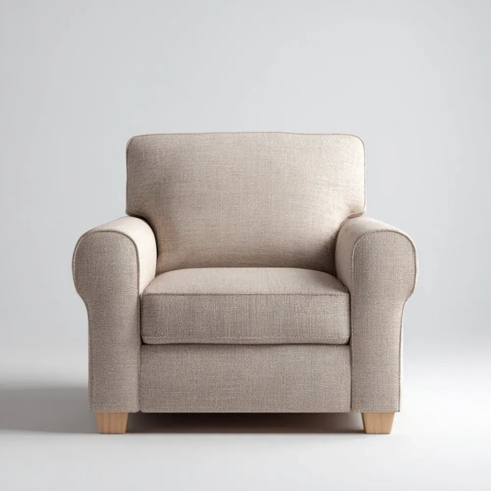 Armchair Fabric Upholstered 85x95x90 cm – Beige – Classic Design