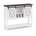 Aparador de Madera con Puertas Correderas Blanco/Marrón 140x80x35 cm