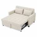 Sofá cama tapizado en poliéster Beige con estructura de madera y metal